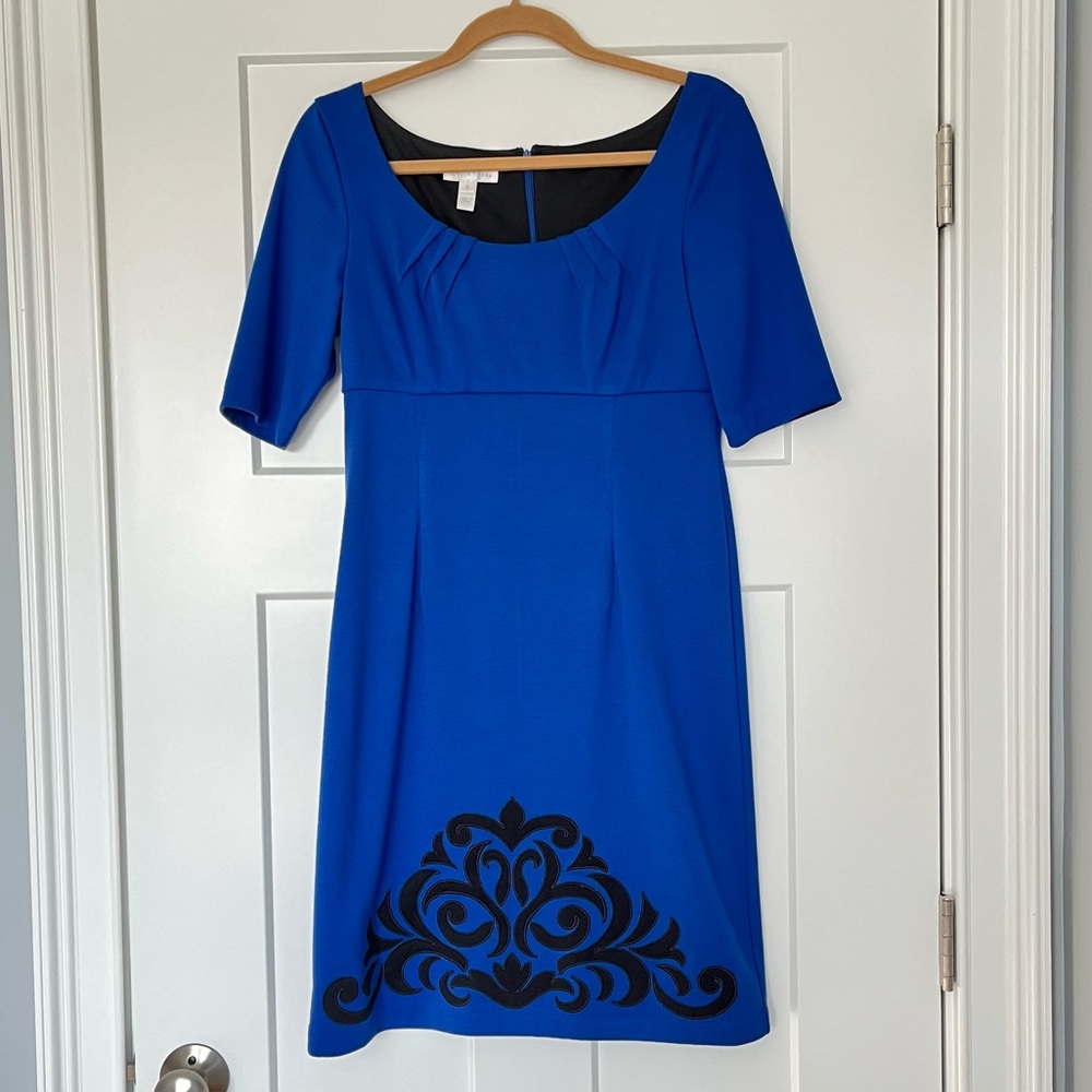 London Times sapphire blue dress
